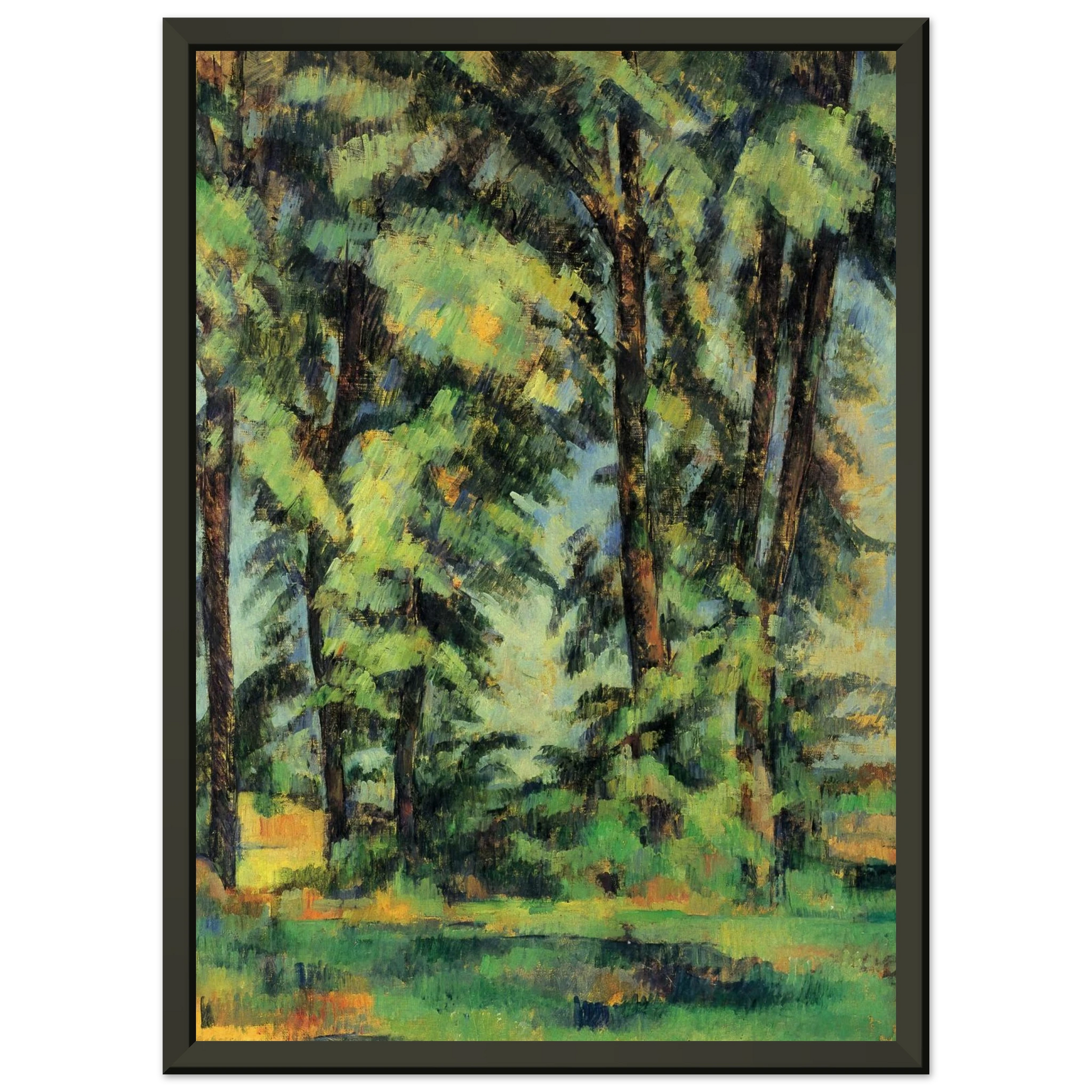 Paul Cezanne  Large Trees at Jas de Bouffan Framed Art Print  - Aluminum Frame - 60x80 cm / 24x32 inches