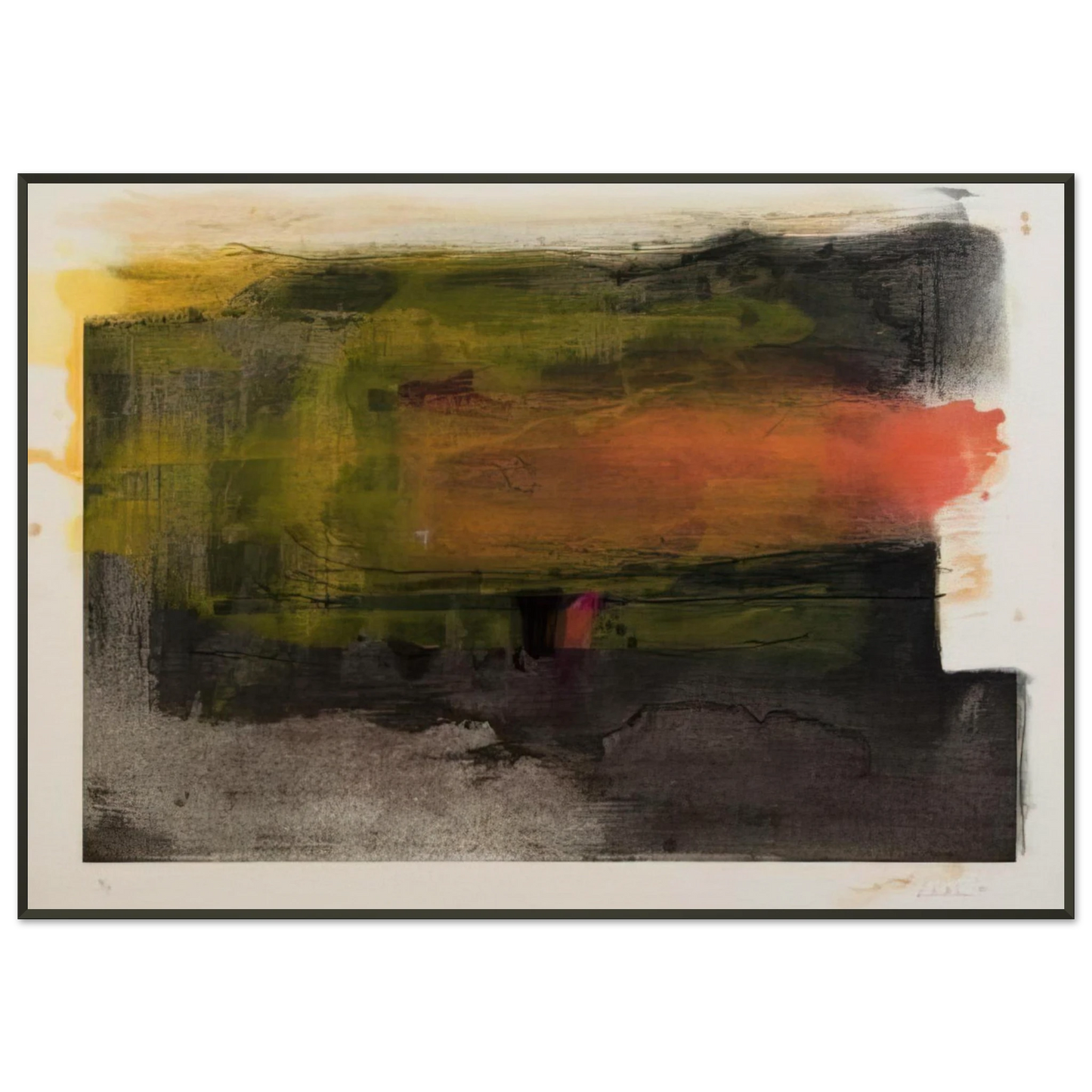 Helen Frankenthaler  Deep Sun  1983 Framed Art Print  - Aluminum Frame - 21x29.7 cm / 8x12"