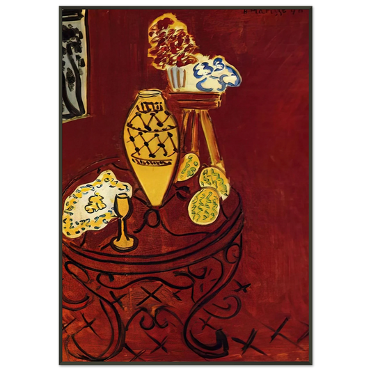 Henri Matisse  INTERIOR IN VENETIAN RED 1946 Framed Art Print  - Aluminum Frame - 21x29.7 cm / 8x12"