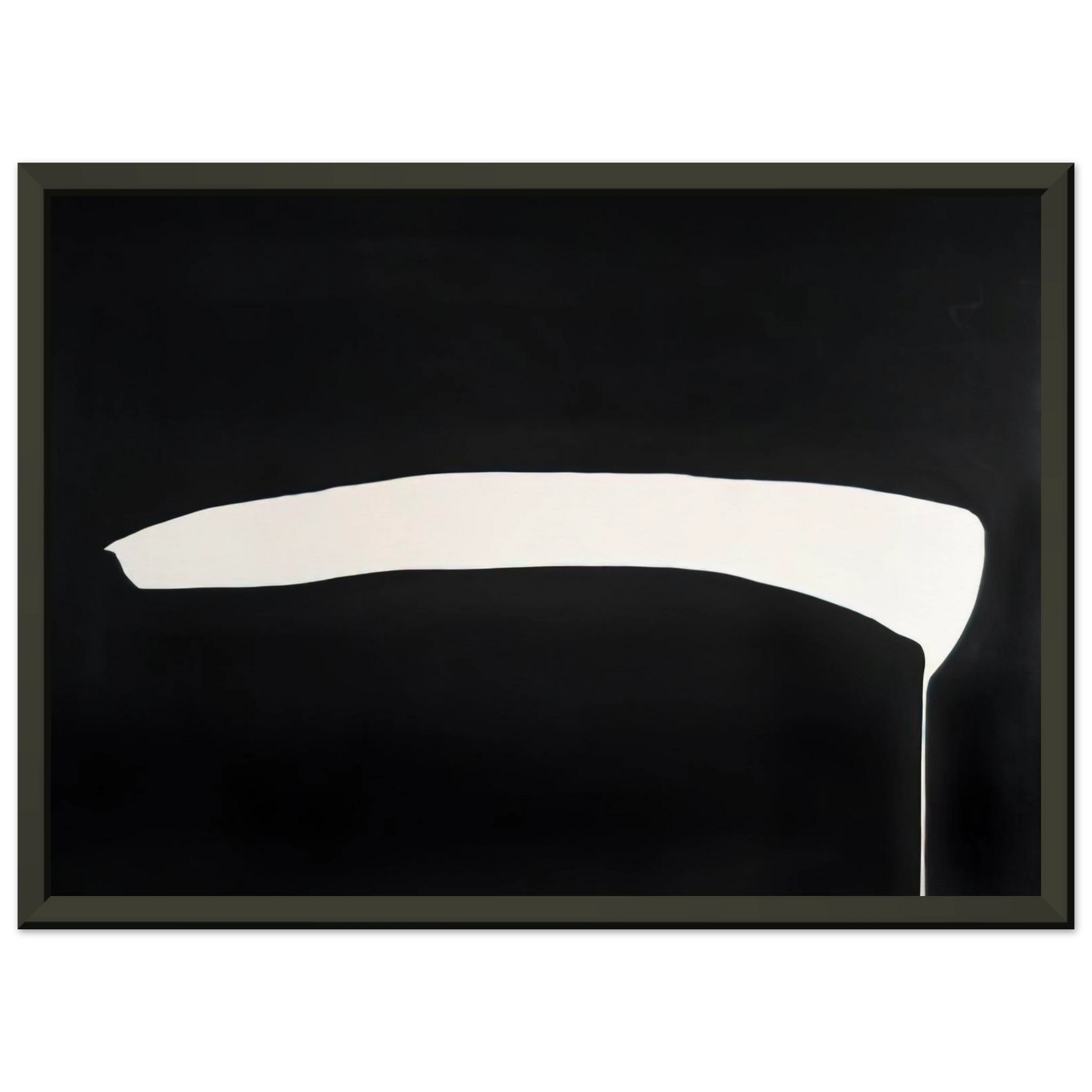 Jiro Yoshihara  White Line on Black  1968 Framed Art Print  - Aluminum Frame - 60x80 cm / 24x32 inches