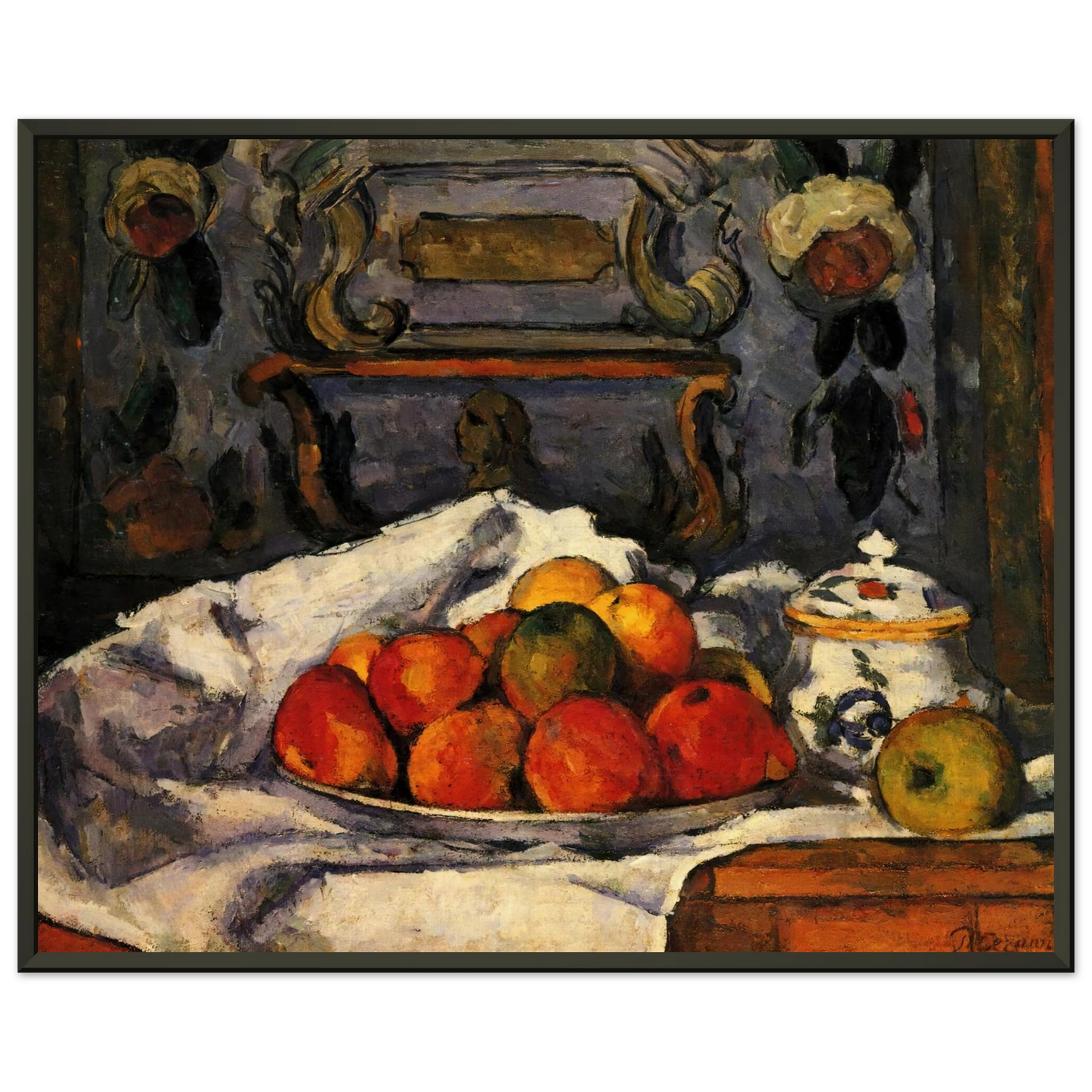 Paul Cezanne  Dish of Apples Framed Art Print  - Aluminum Frame - 60x80 cm / 24x32 inches
