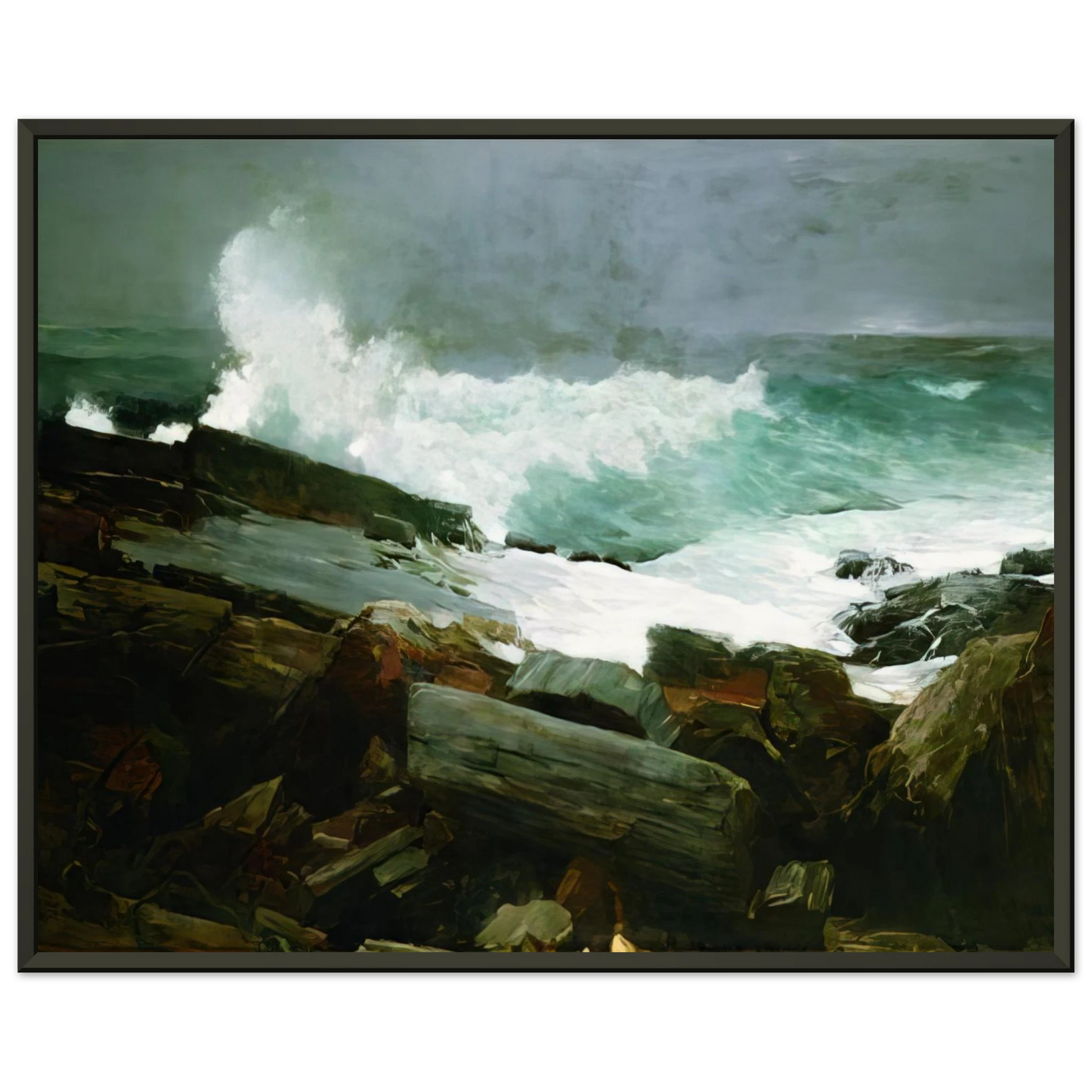 Winslow Homer  WEATHERBEATEN 1894 Framed Art Print  - Aluminum Frame - 40x50 cm / 16x20 inches