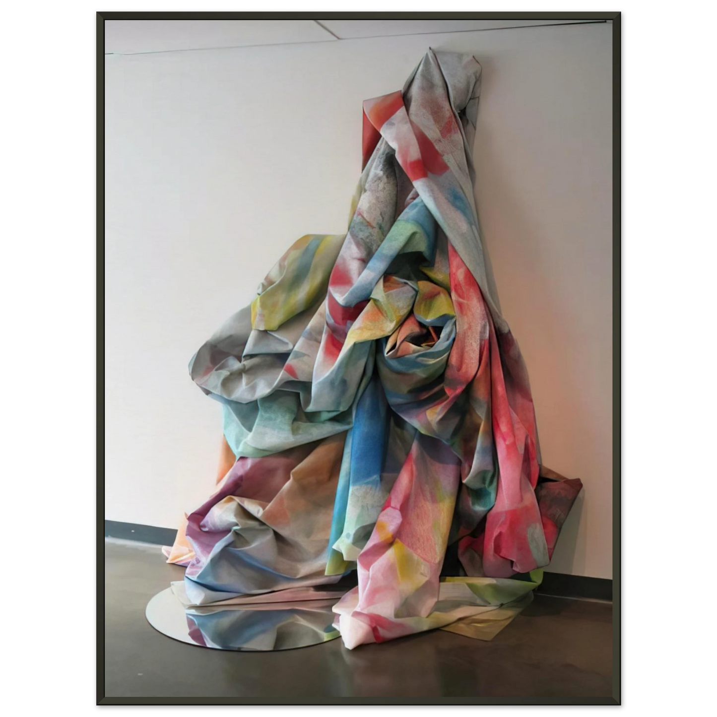 Sam Gilliam  Wall Cascade with Mirror Framed Art Print  - Aluminum Frame - 40x50 cm / 16x20 inches