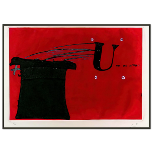 Antoni Tapies  U NO S NING 1979 Framed Art Print  - Aluminum Frame - 21x29.7 cm / 8x12"