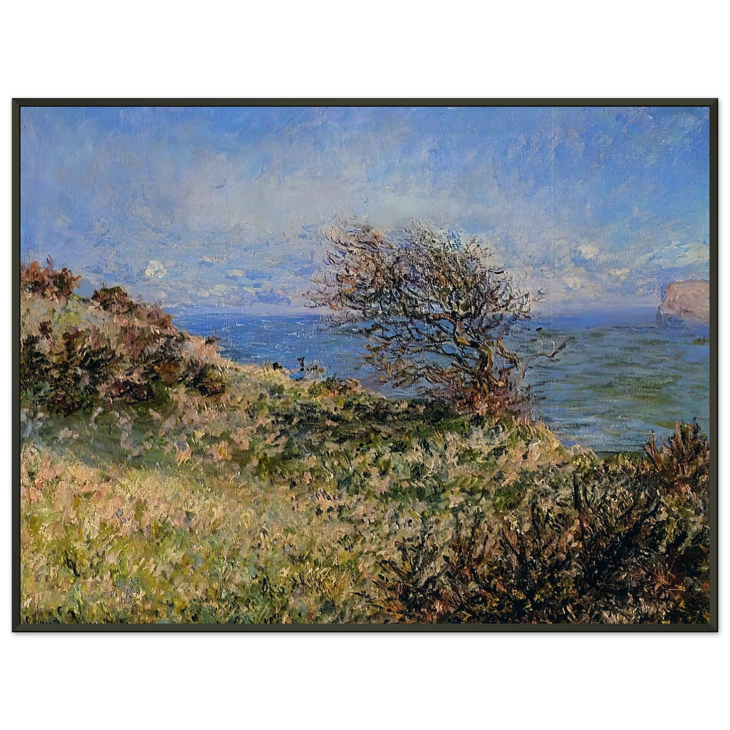 claude monet  On the Cliff at Fecamp Framed Art Print  - Aluminum Frame - 60x80 cm / 24x32 inches