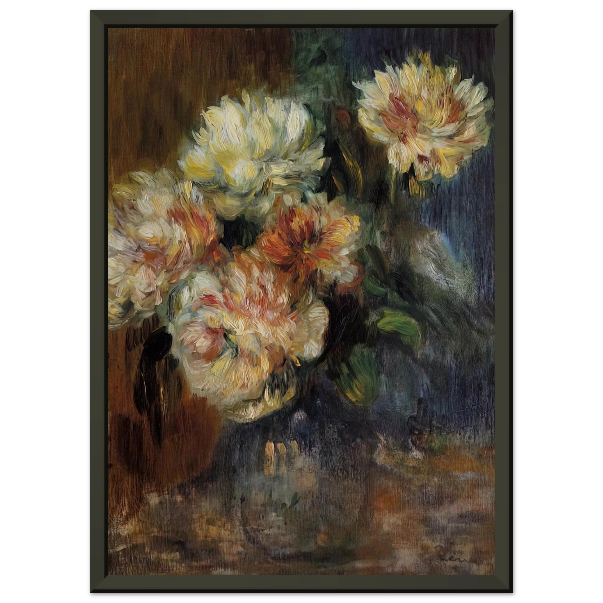 PierreAuguste Renoir  Vase of Peonies Framed Art Print  - Aluminum Frame - 70x100 cm / 28x40 inches
