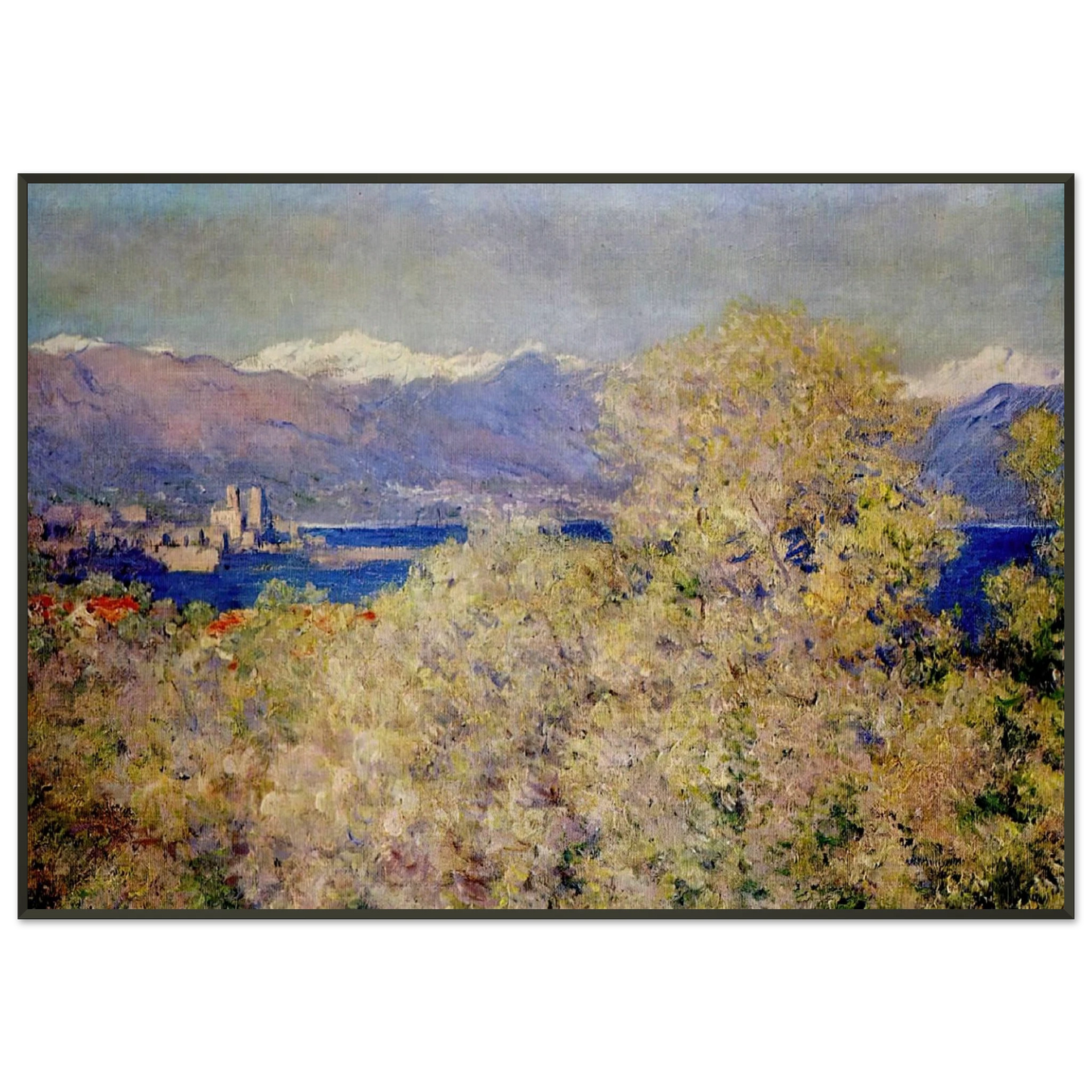claude monet  Antibes  View of the Salis Gardens Framed Art Print  - Aluminum Frame - 21x29.7 cm / 8x12"