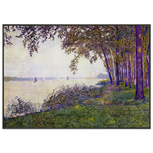 Theo van Rysselberghe  THE SCHELDE UPSTREAM FROM ANTWERP AFTER FOG 1892 Framed Art Print  - Aluminum Frame - 21x29.7 cm / 8x12"