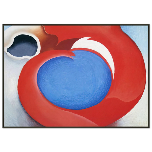 Georgia OKeeffe  Goats Horn With Red Framed Art Print  - Aluminum Frame - 21x29.7 cm / 8x12"