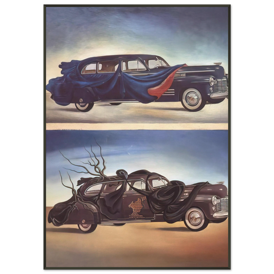Salvador Dali  CAR CLOTHING CLOTHED AUTOMOBILE Framed Art Print  - Aluminum Frame - 21x29.7 cm / 8x12"