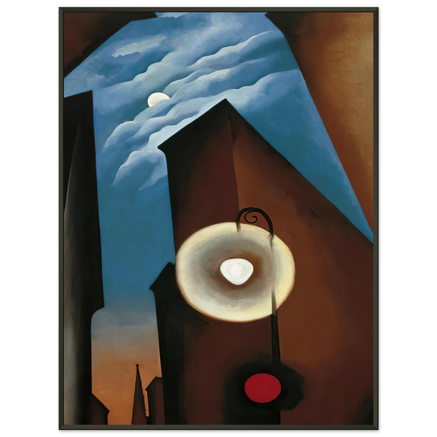 Georgia OKeeffe  New York with Moon Framed Art Print  - Aluminum Frame - 70x100 cm / 28x40 inches