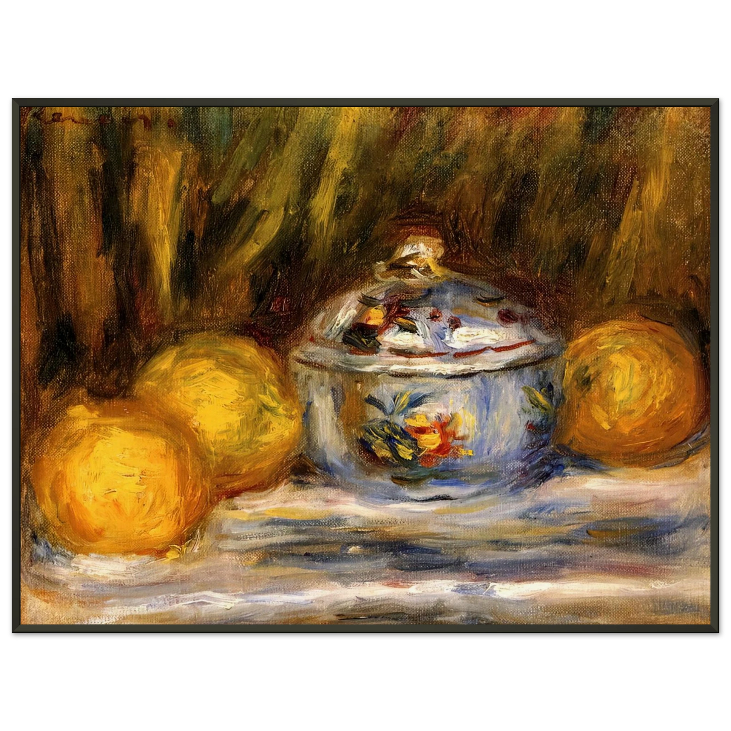 PierreAuguste Renoir  Sugar Bowl and Lemons Framed Art Print  - Aluminum Frame - 40x50 cm / 16x20 inches