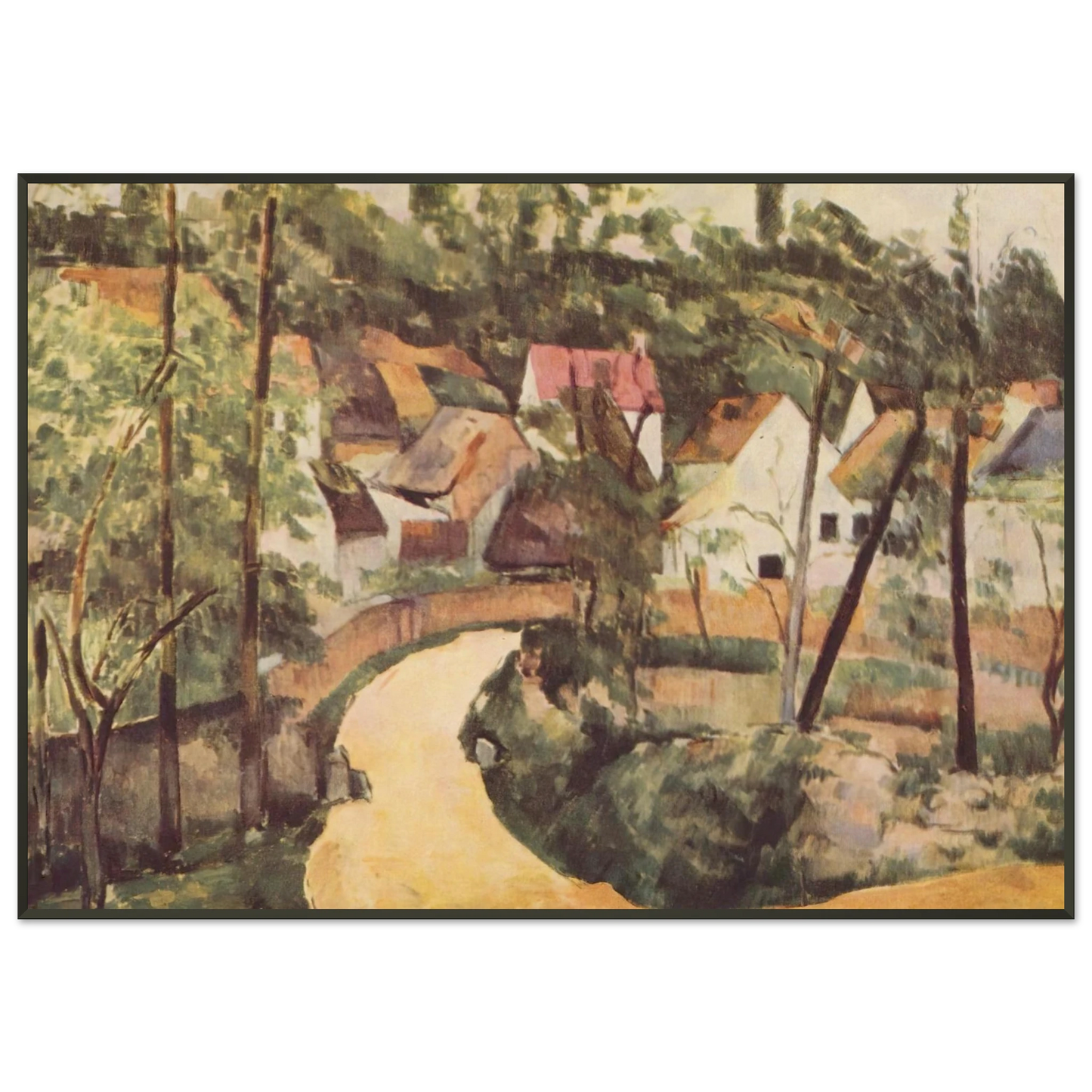 Paul Cezanne  A Turn in the Road Framed Art Print  - Aluminum Frame - 21x29.7 cm / 8x12"