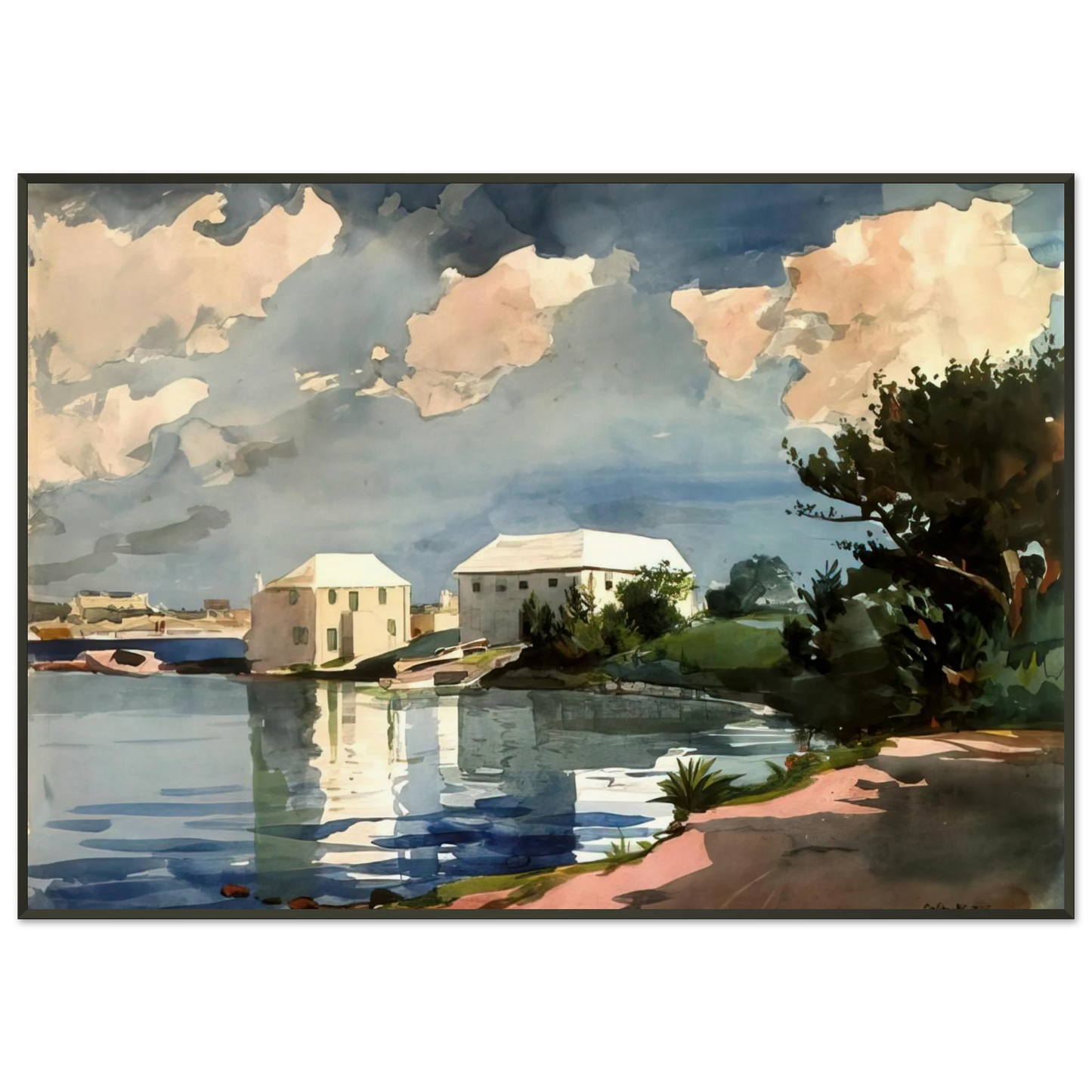 Winslow Homer  SALT KETTLE BERMUDA Framed Art Print  - Aluminum Frame - 21x29.7 cm / 8x12"