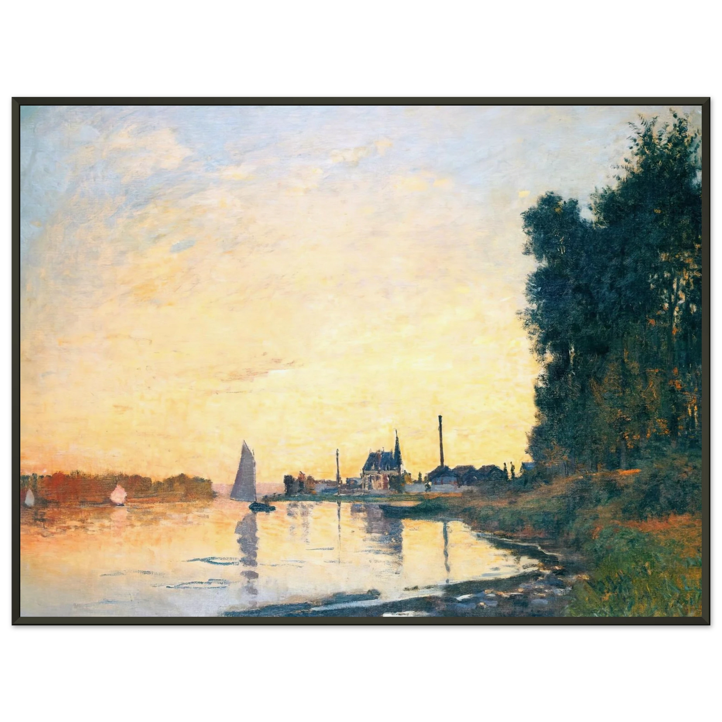 claude monet  Argenteuil Late Afternoon Framed Art Print  - Aluminum Frame - 60x80 cm / 24x32 inches