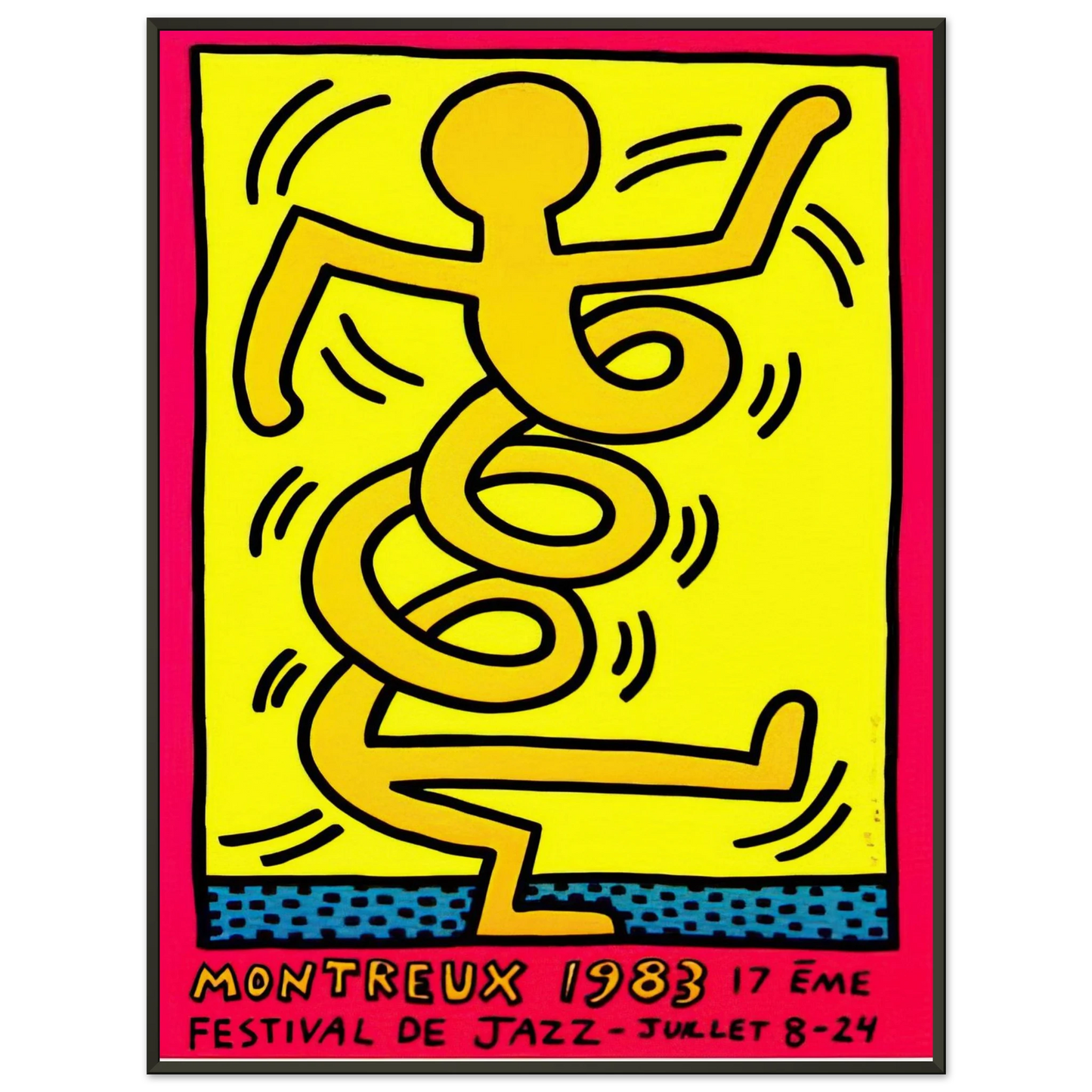 Keith Haring  MONTREUX 1983 Framed Art Print  - Aluminum Frame - 60x80 cm / 24x32 inches