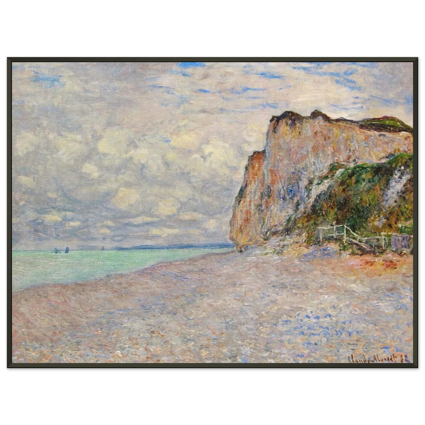 claude monet  Cliffs near Dieppe Framed Art Print  - Aluminum Frame - 70x100 cm / 28x40 inches