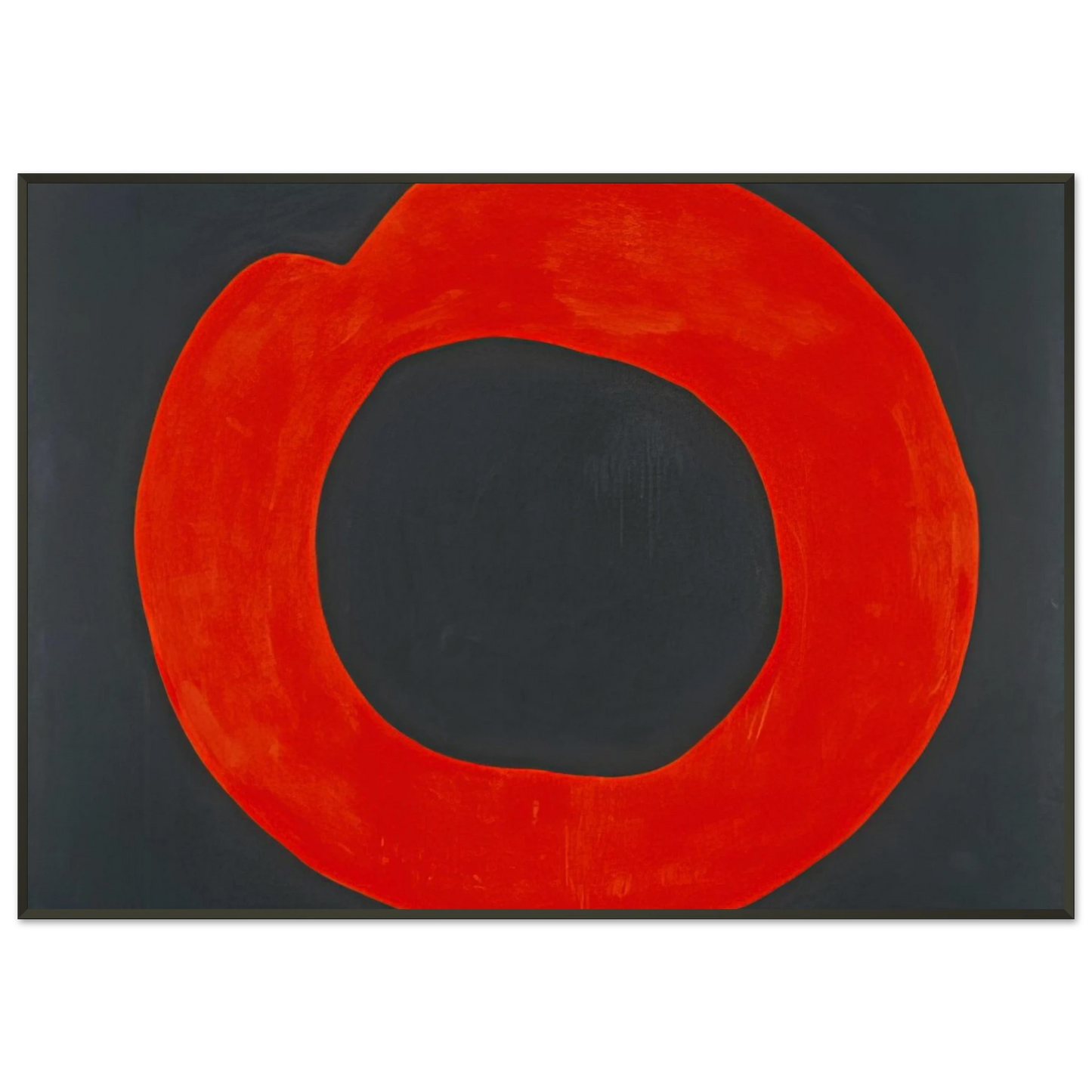Jiro Yoshihara  Red Circle on Black  1965 Framed Art Print  - Aluminum Frame - 21x29.7 cm / 8x12"