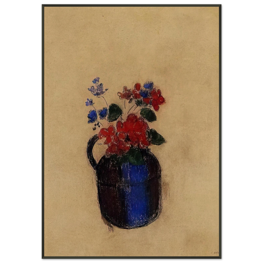 Odilon Redon  SMALL BOUQUET IN A PITCHER Framed Art Print  - Aluminum Frame - 21x29.7 cm / 8x12"