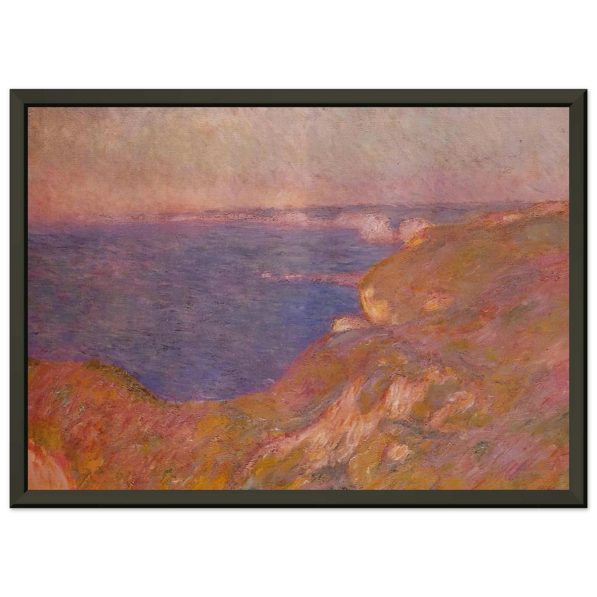 claude monet  Cliff near Dieppe Framed Art Print  - Aluminum Frame - 70x100 cm / 28x40 inches