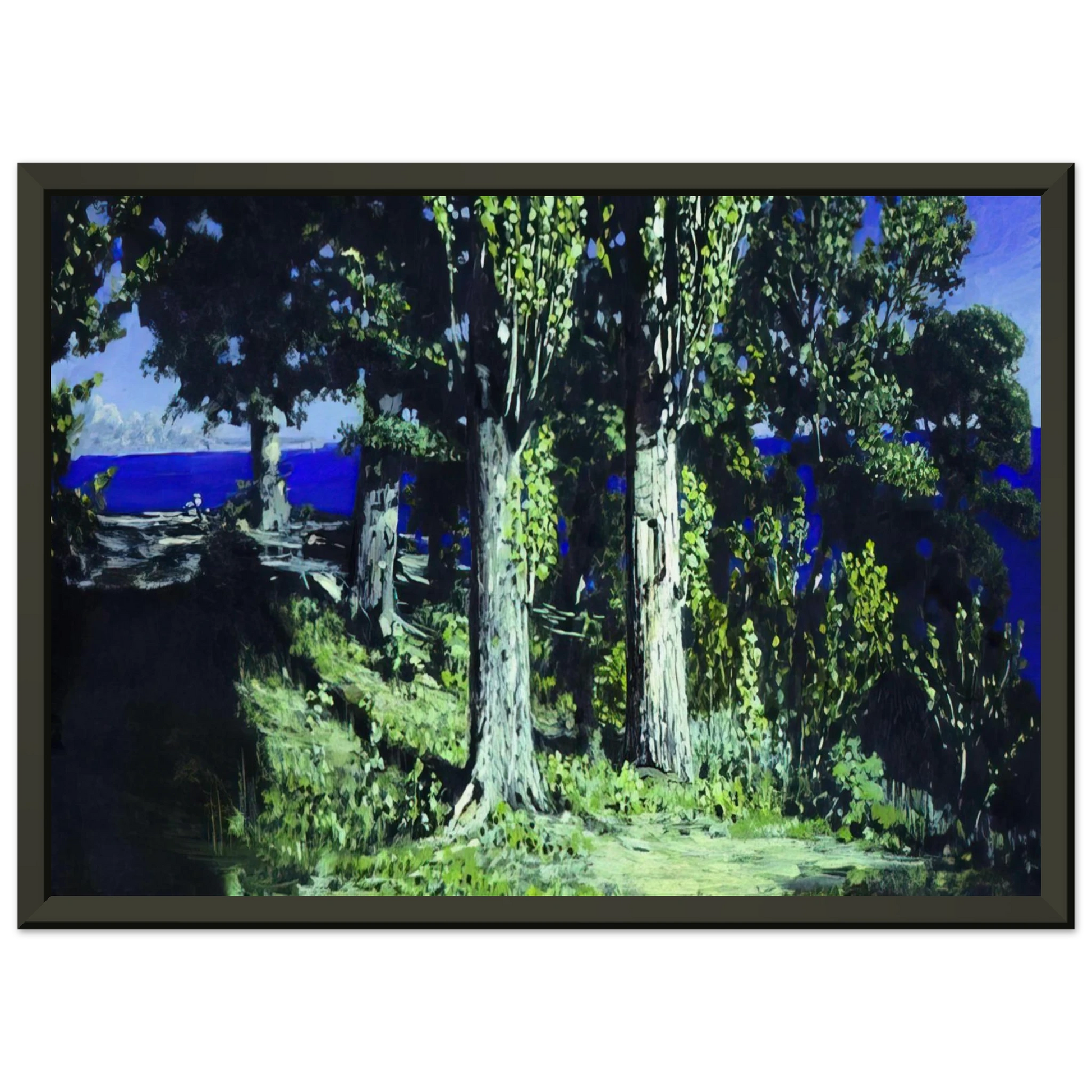 Arkhyp Kuindzhi  Cypresses on a Seashore The Crimea Framed Art Print  - Aluminum Frame - 70x100 cm / 28x40 inches