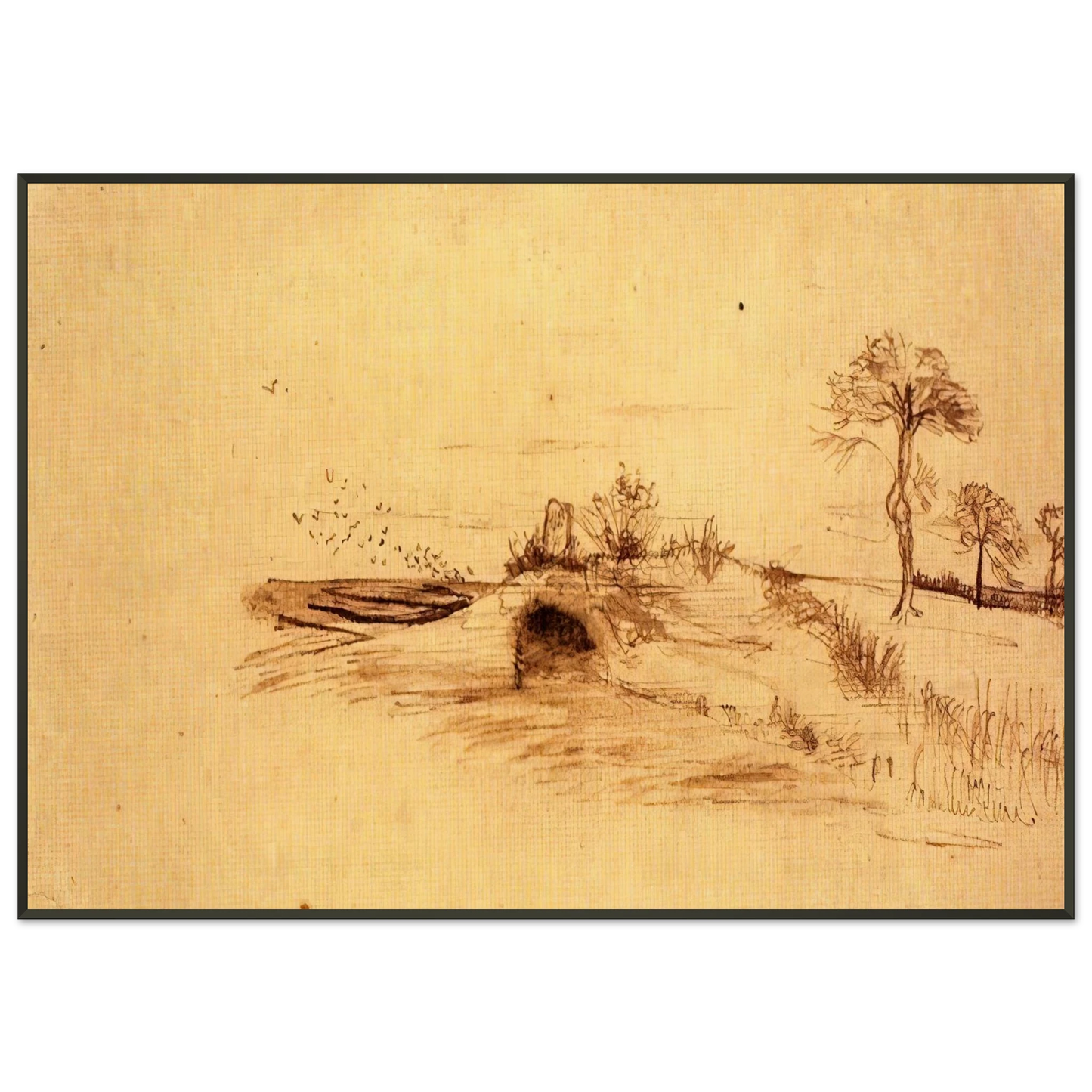 Vincent van Gogh  The Cave of Machpelah Framed Art Print  - Aluminum Frame - 21x29.7 cm / 8x12"