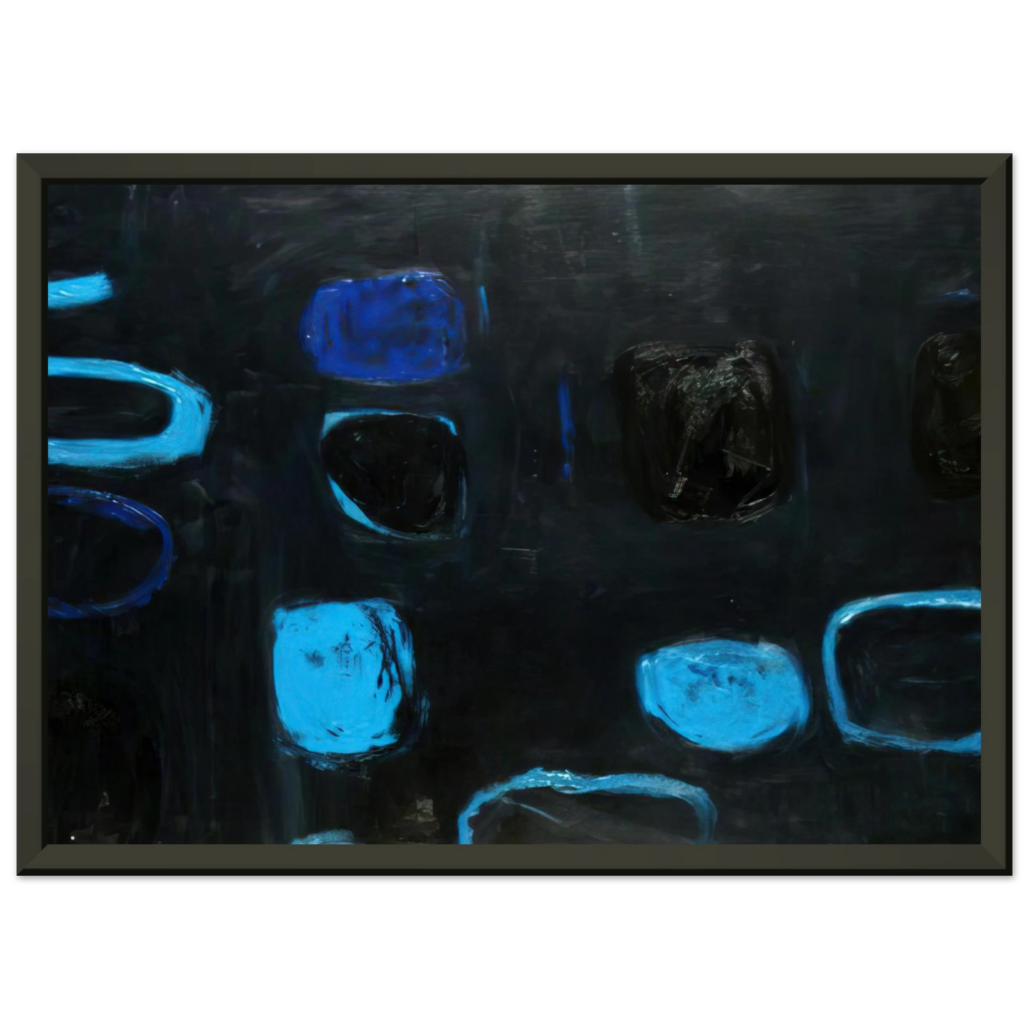 William Scott  Composition with Blue and Black  1959 Framed Art Print  - Aluminum Frame - 60x80 cm / 24x32 inches
