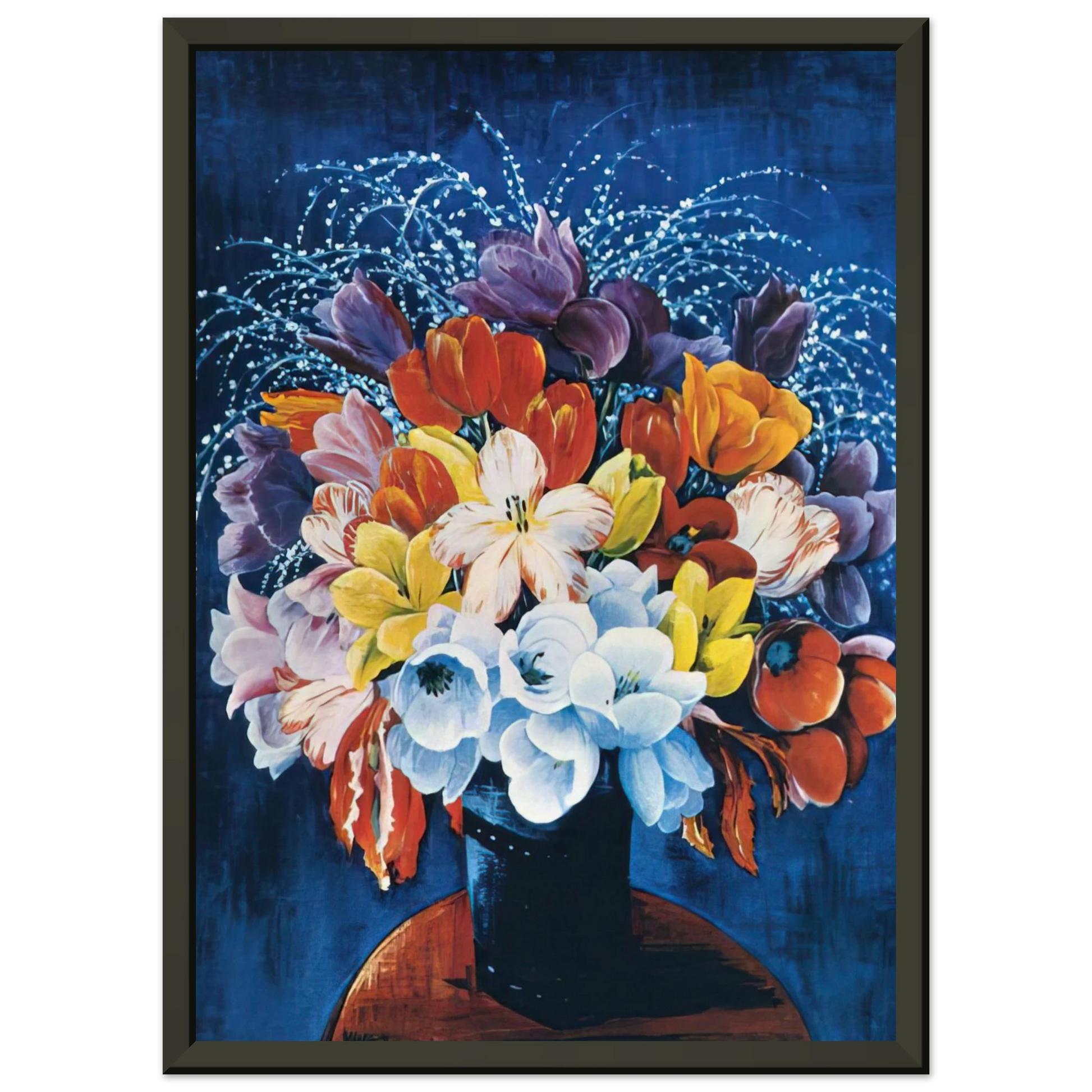 Moise Kisling  BOUQUET OF TULIPS Framed Art Print  - Aluminum Frame - 40x50 cm / 16x20 inches