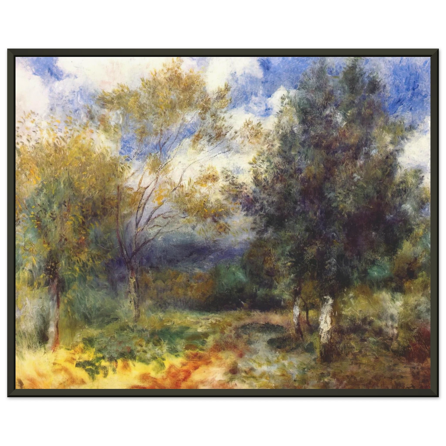 PierreAuguste Renoir  Landscape in the Sun Framed Art Print  - Aluminum Frame - 60x80 cm / 24x32 inches