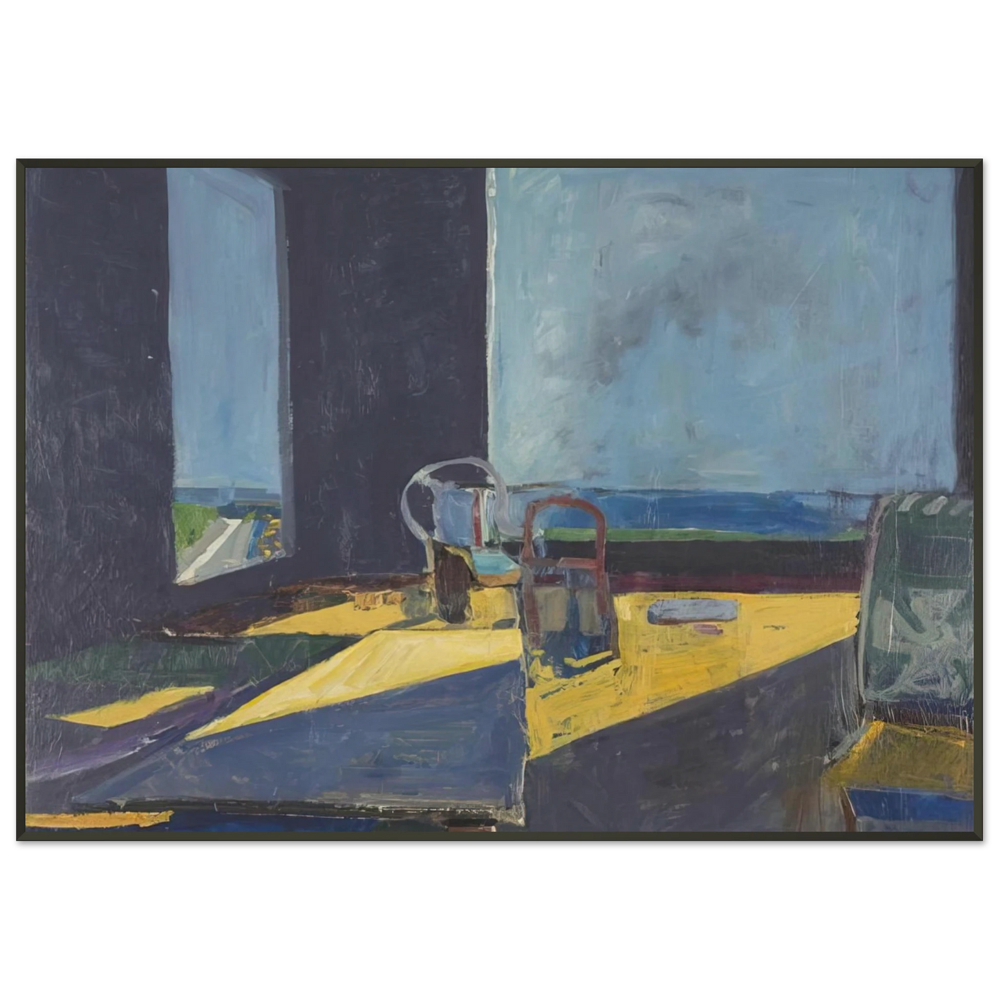 Richard Diebenkorn  Interior with View of the Ocean Framed Art Print  - Aluminum Frame - 21x29.7 cm / 8x12"