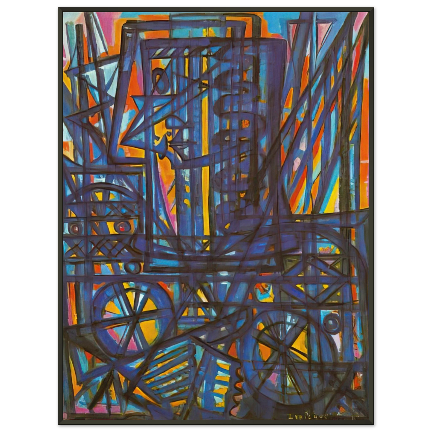 Charles Lapicque  Jeanne dArc traversant la Loire  1940 Framed Art Print  - Aluminum Frame - 70x100 cm / 28x40 inches