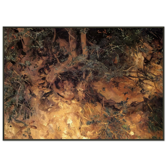 John Singer Sargent  Valdemosa Majorca Thistles and Herbage on a Hillside Framed Art Print  - Aluminum Frame - 21x29.7 cm / 8x12"