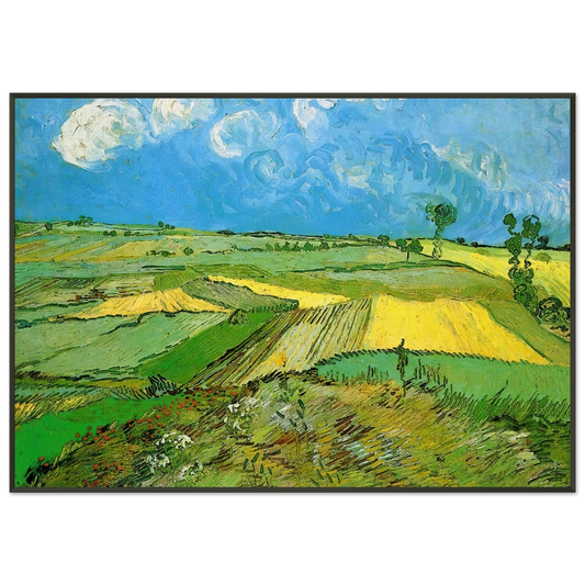 Vincent van Gogh  Wheat Fields at Auvers Under Clouded Sky Framed Art Print  - Aluminum Frame - 21x29.7 cm / 8x12"