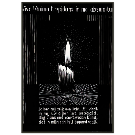 MC Escher  EMBLEMATA CANDLE FLAME Framed Art Print  - Aluminum Frame - 21x29.7 cm / 8x12"