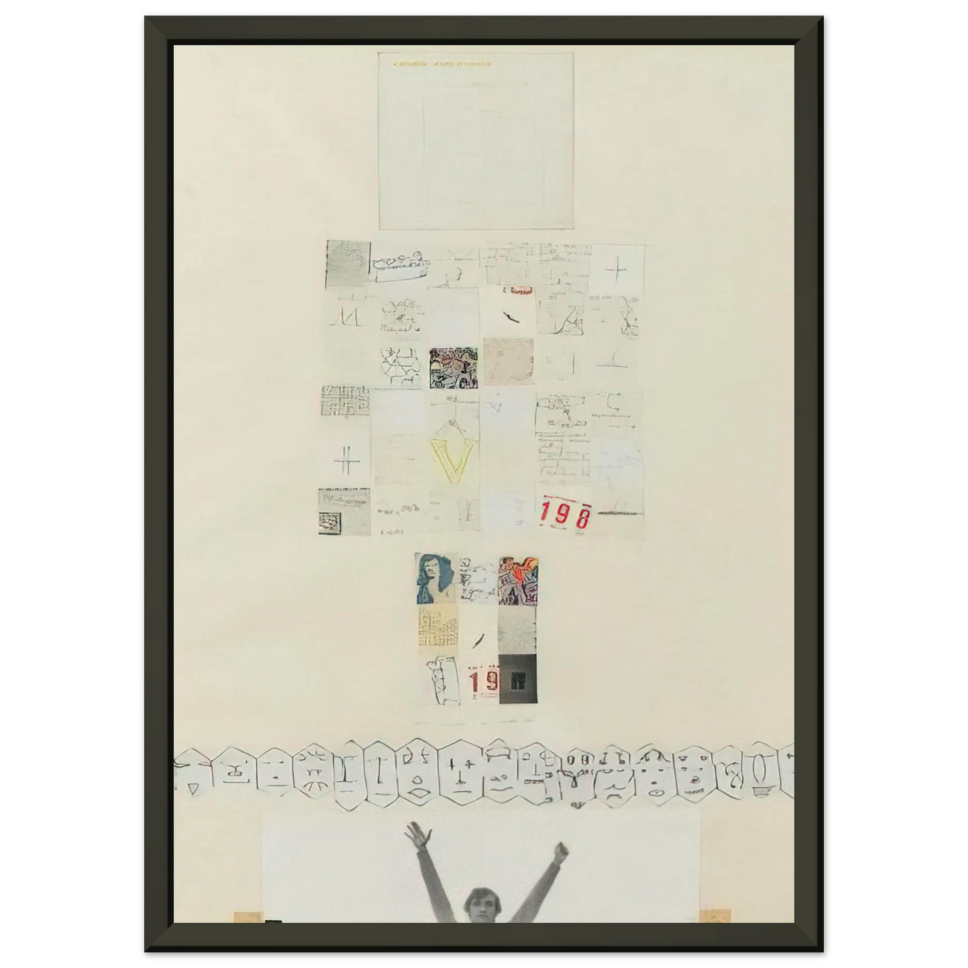 Alighiero Boetti  UNTITLED 1980 Framed Art Print  - Aluminum Frame - 60x80 cm / 24x32 inches
