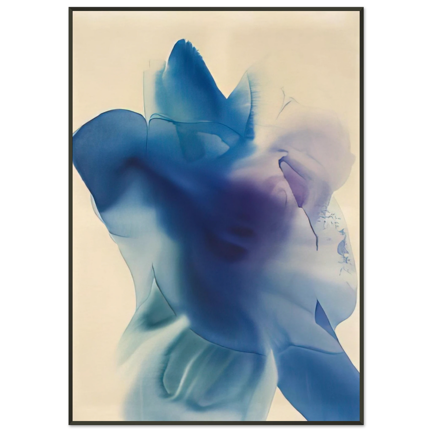 Paul Jenkins  Phenomena Astral Blue  1968 Framed Art Print  - Aluminum Frame - 21x29.7 cm / 8x12"