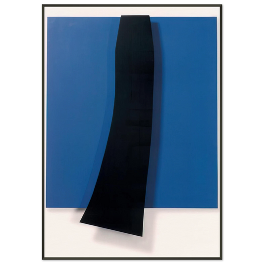 Ellsworth Kelly  Black over Blue Framed Art Print  - Aluminum Frame - 21x29.7 cm / 8x12"