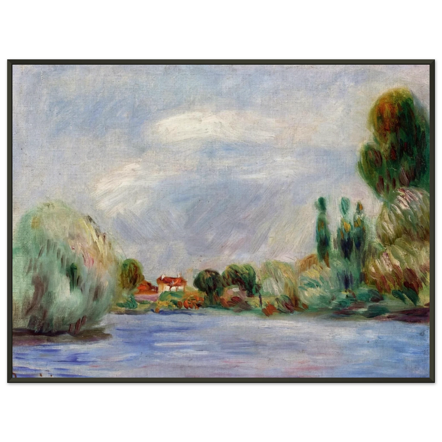 PierreAuguste Renoir  House on the River Framed Art Print  - Aluminum Frame - 40x50 cm / 16x20 inches