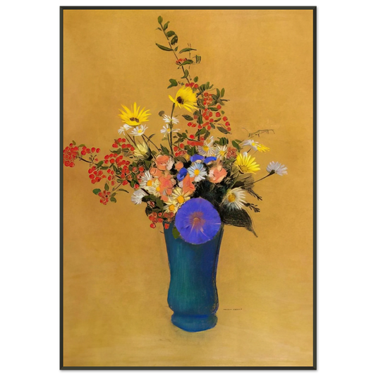Odilon Redon  BOUQUET OF WILD FLOWERS Framed Art Print  - Aluminum Frame - 21x29.7 cm / 8x12"