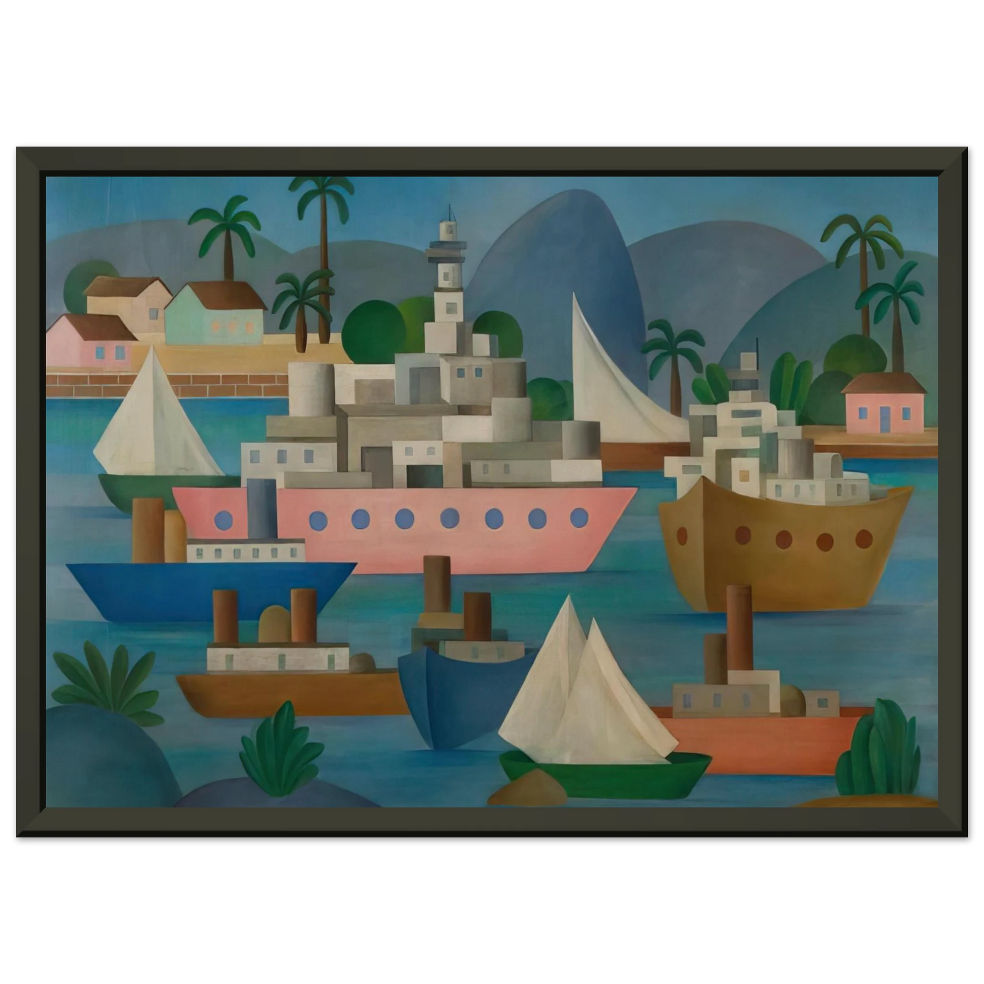 Tarsila do Amaral  Porto I Framed Art Print  - Aluminum Frame - 60x80 cm / 24x32 inches