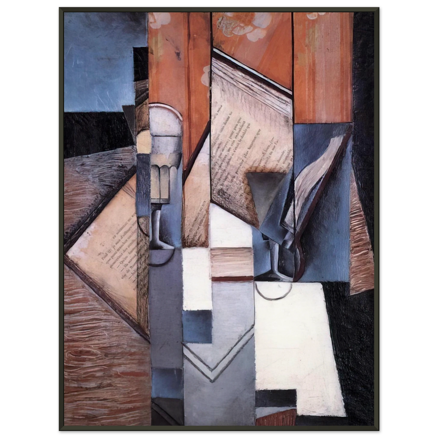 Juan Gris  THE BOOK 1913 Framed Art Print  - Aluminum Frame - 70x100 cm / 28x40 inches
