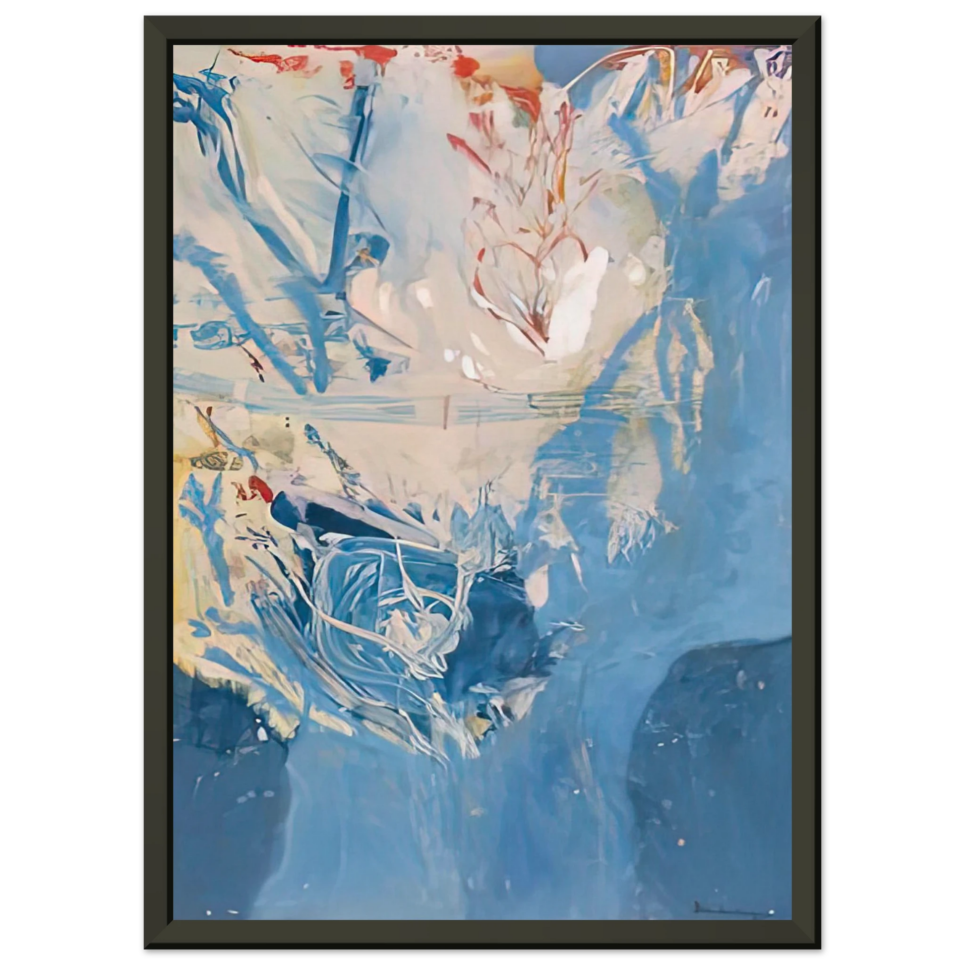 Helen Frankenthaler  Blue Territory 1955 Framed Art Print  - Aluminum Frame - 40x50 cm / 16x20 inches