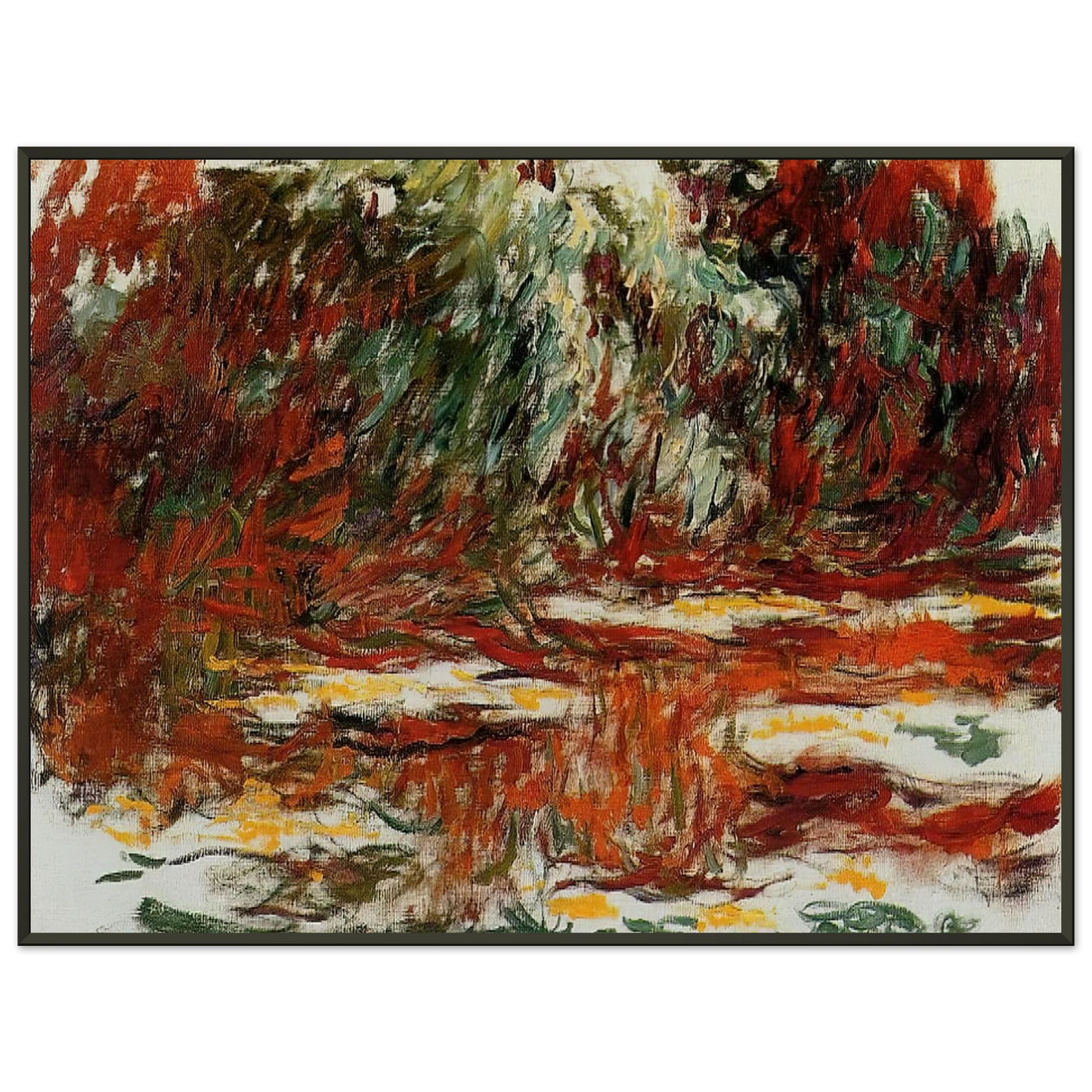 claude monet  Water Lily Pond Framed Art Print  - Aluminum Frame - 60x80 cm / 24x32 inches