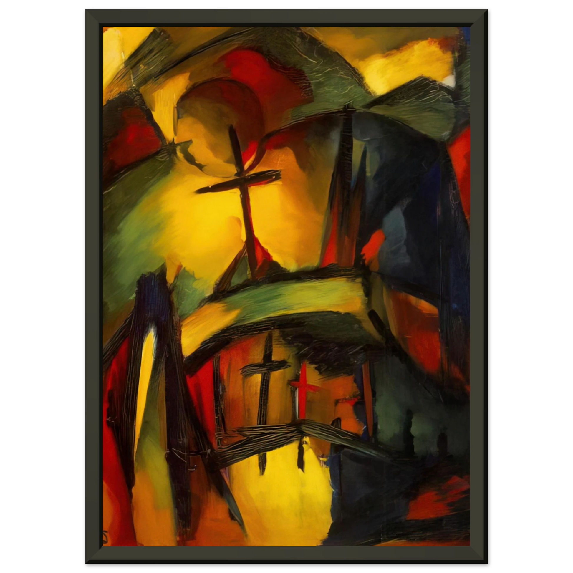 Kurt Schwitters  MOUNTAIN GRAVEYARD 1919 Framed Art Print  - Aluminum Frame - 70x100 cm / 28x40 inches