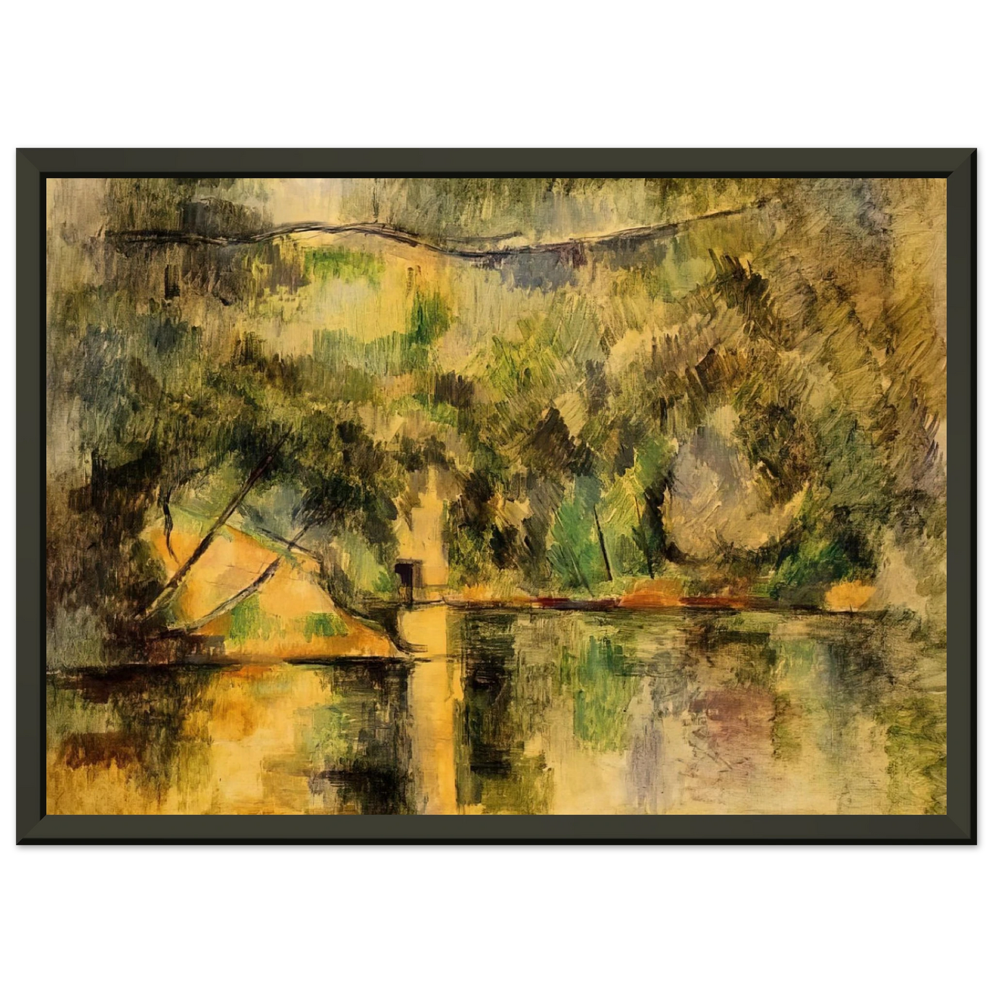 Paul Cezanne  Reflections in the Water Framed Art Print  - Aluminum Frame - 40x50 cm / 16x20 inches