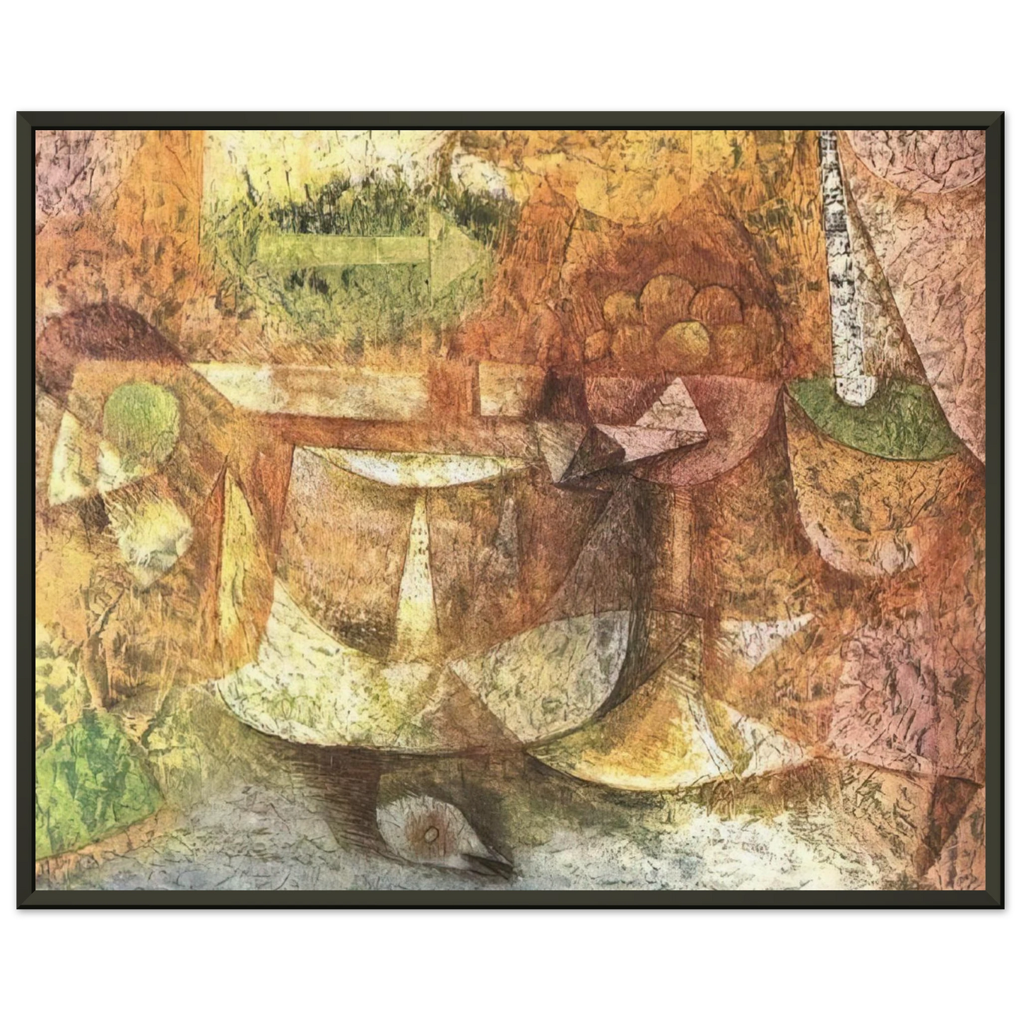 Paul Klee  STILL LIFE WITH DOVE 1931 Framed Art Print  - Aluminum Frame - 70x100 cm / 28x40 inches