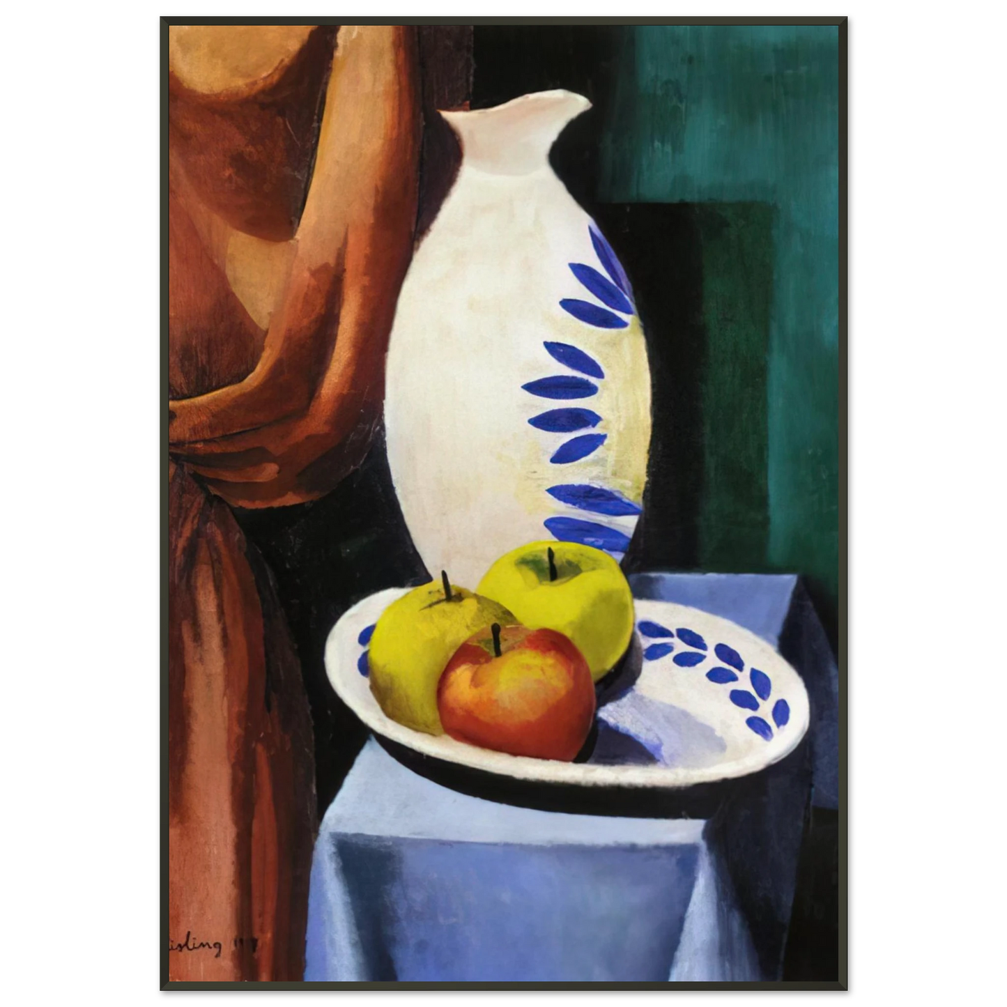 Moise Kisling  STILL LIFE WITH WHITE PITCHER 1917 Framed Art Print  - Aluminum Frame - 21x29.7 cm / 8x12"