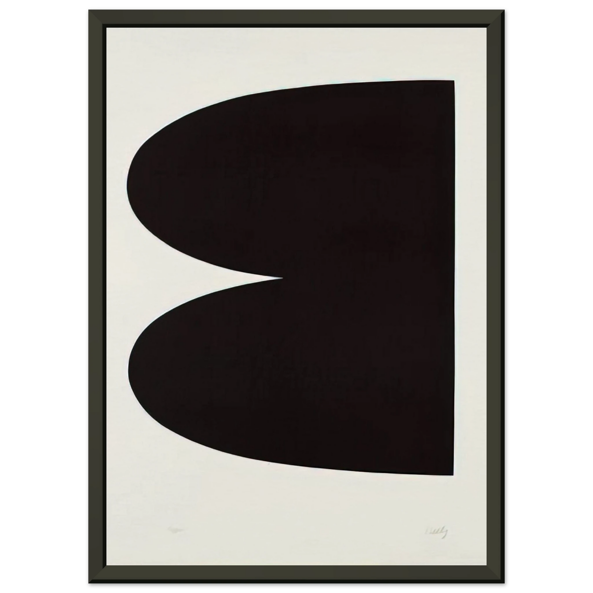 Ellsworth Kelly  Black from Suite of TwentySeven Color Lithographs Framed Art Print  - Aluminum Frame - 70x100 cm / 28x40 inches