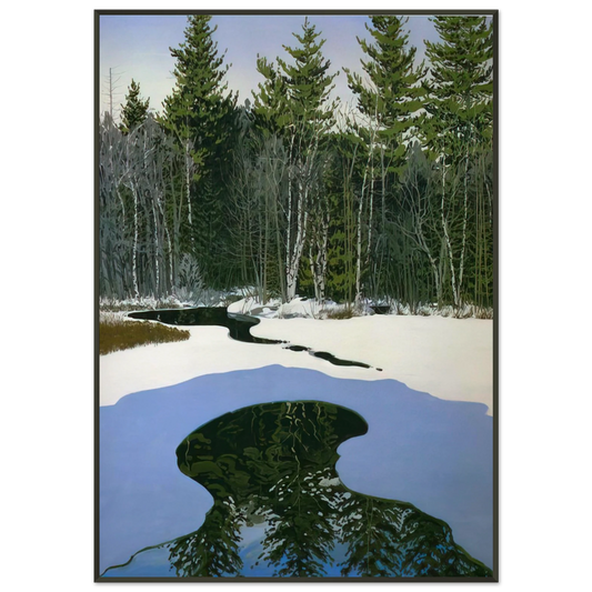 Neil Welliver  Pond Pass  Contemporary Realism Framed Art Print  - Aluminum Frame - 21x29.7 cm / 8x12"