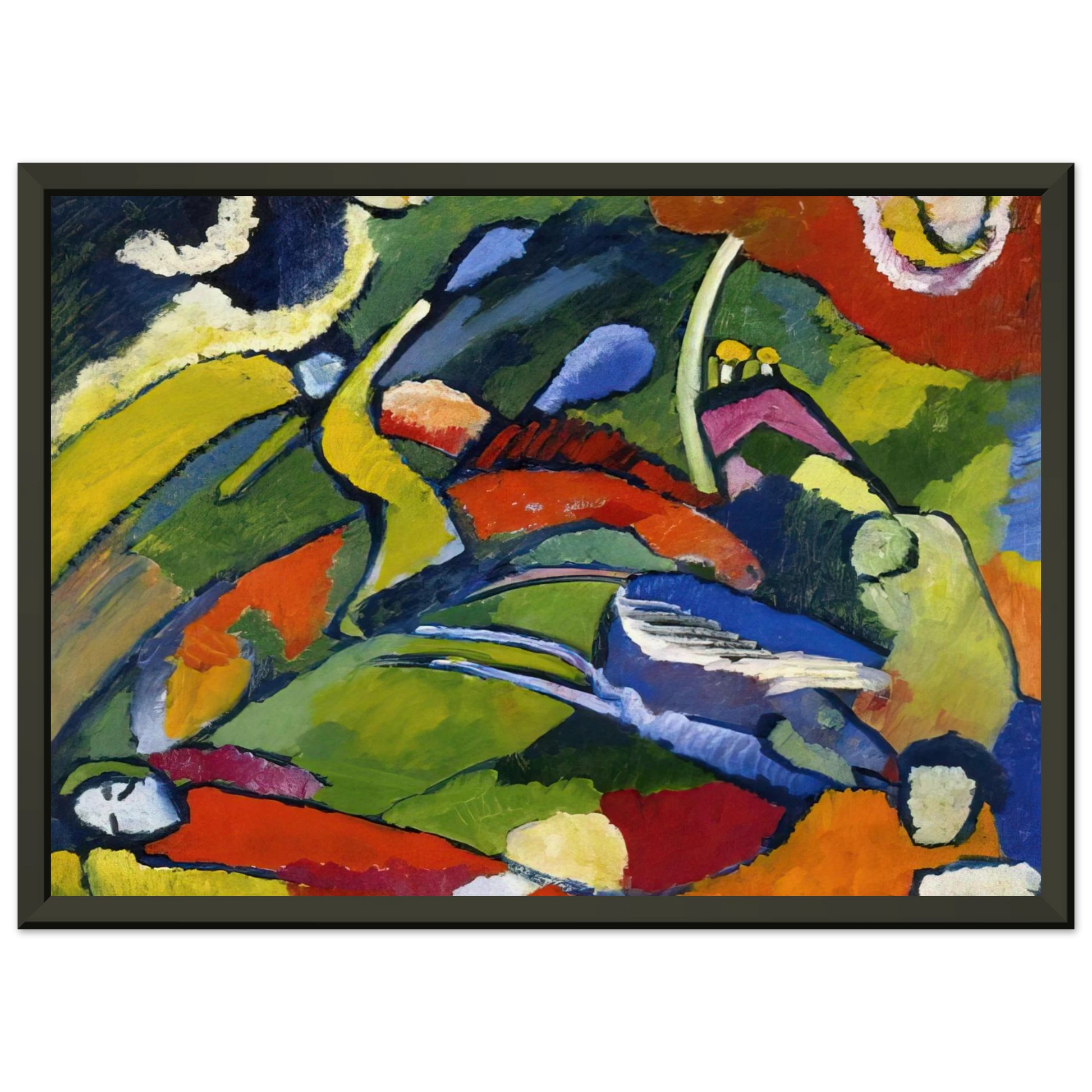 Wassily Kandinsky  TWO RIDERS AND RECLINING FIGURE Framed Art Print  - Aluminum Frame - 70x100 cm / 28x40 inches